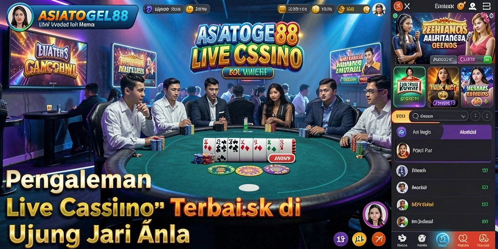 Screenshot gameplay ASIATOGEL88 menampilkan dealer langsung dalam aksi.