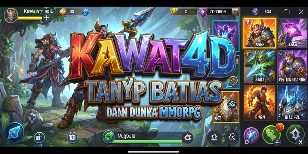 Screenshot gameplay KAWAT4D menampilkan pertempuran epik dalam dunia MMORPG.