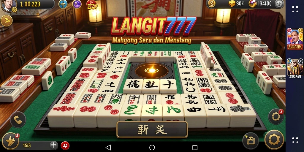 Screenshot LANGIT777 menunjukkan gameplay Mahjong yang menawan dan interaktif.