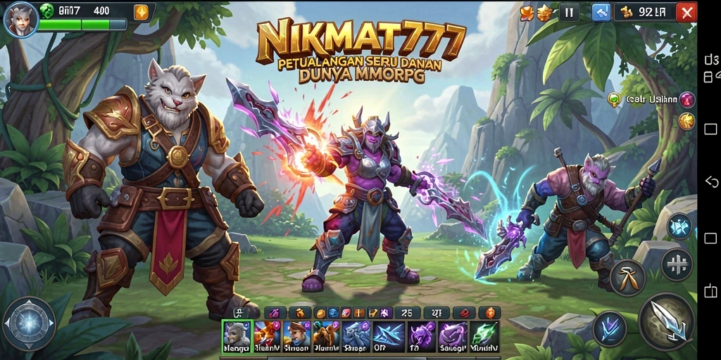 Gameplay seru di dunia fantasi MMORPG NIKMAT777.