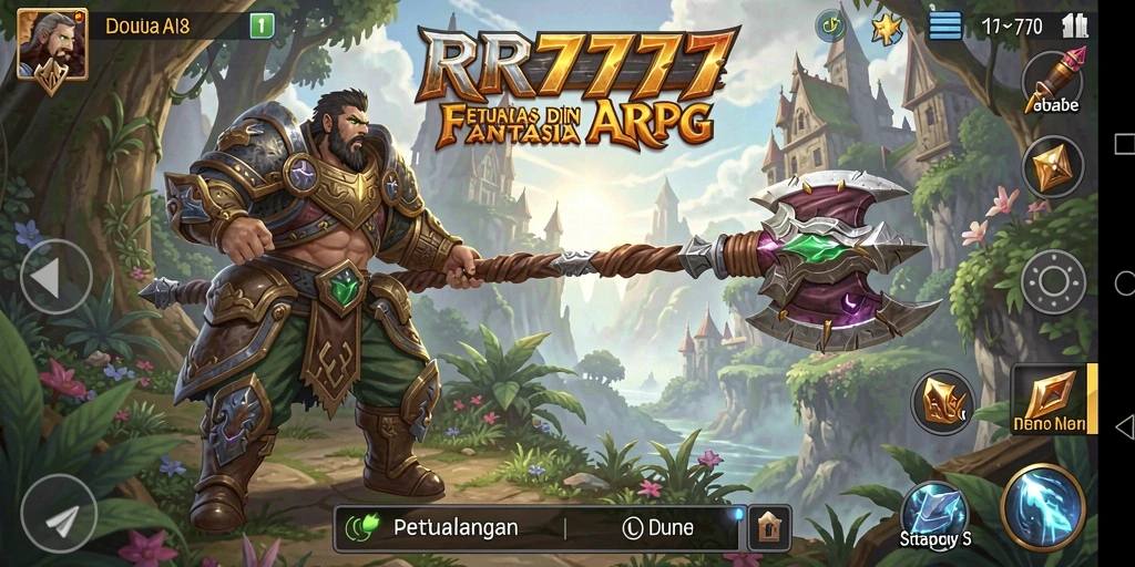 Tampilan gameplay <strong>RR777</strong> dengan aksi pertarungan ARPG yang mendebarkan.