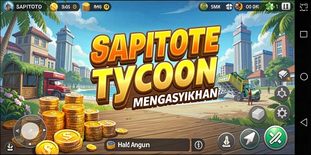 Tampilan gameplay SAPITOTO yang mencerminkan keseruan manajemen Tycoon.