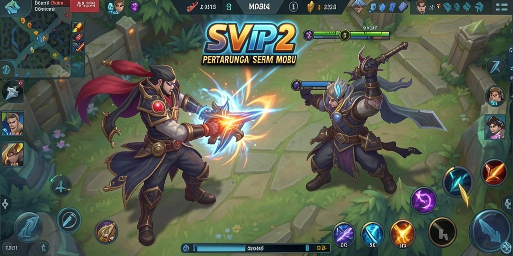 Tangkapan layar gameplay SVIP2 menampilkan aksi pertarungan seru MOBA.