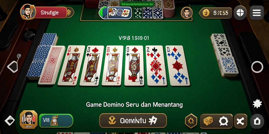 Screenshot gameplay V98 menampilkan aksi seru permainan Domino.