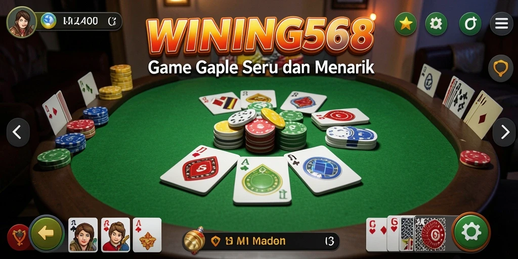 Tampilan gameplay seru di WINNING568 dengan kartu Gaple.